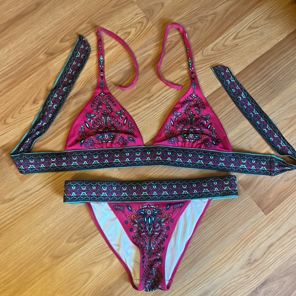 Victoria’s Secret Bikini - Magenta, mint and blue patterned